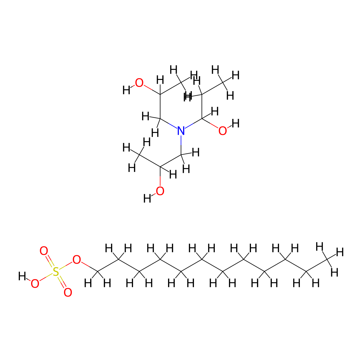 TIPA-Lauryl sulfate molecular structure, CAS 66161-60-2