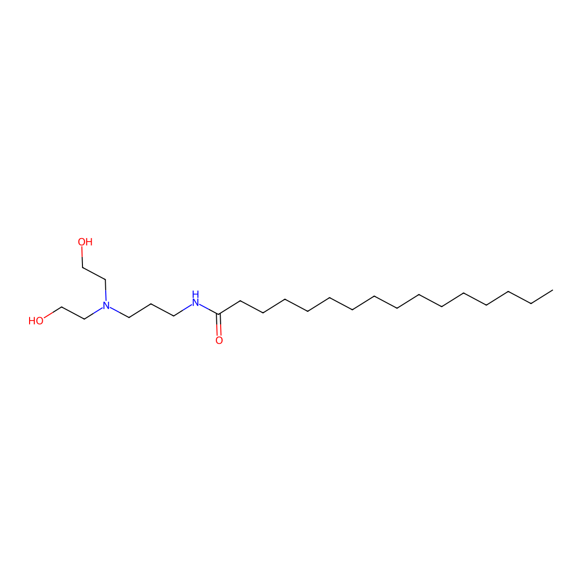 Hexadecanamide, N-[3-[bis(2-hydroxyethyl)amino]propyl]- molecular structure, CAS 66161-65-7