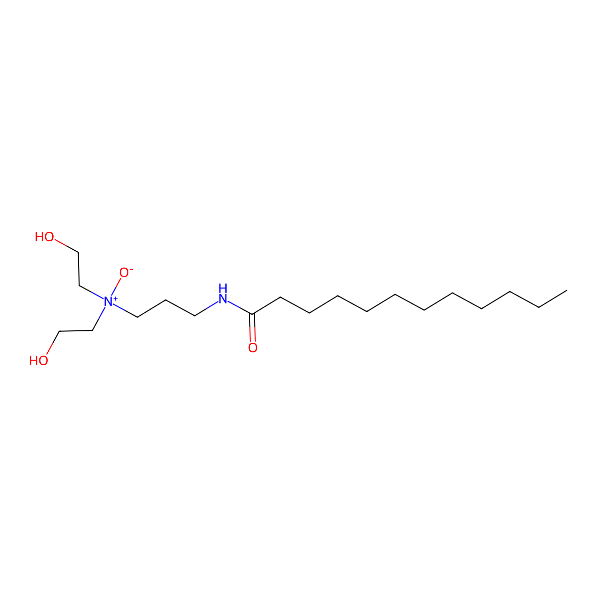 Dodecanamide, N-[3-[bis(2-hydroxyethyl)oxidoamino]propyl]- molecular structure, CAS 66161-66-8