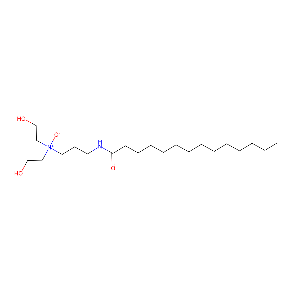 Tetradecanamide, N-[3-[bis(2-hydroxyethyl)oxidoamino]propyl]- molecular structure, CAS 66161-67-9
