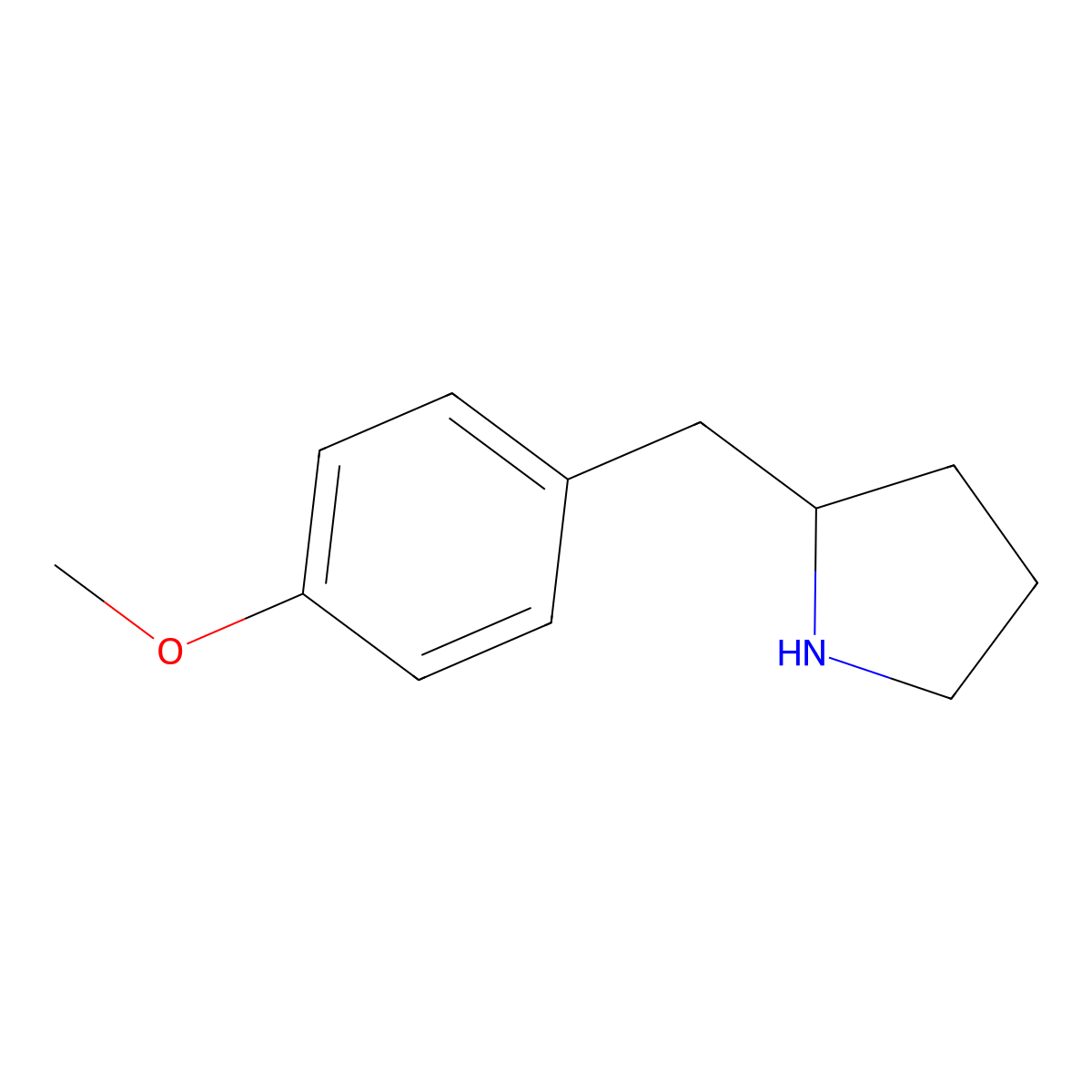 2-[(4-Methoxyphenyl)methyl]pyrrolidine molecular structure, CAS 66162-38-7