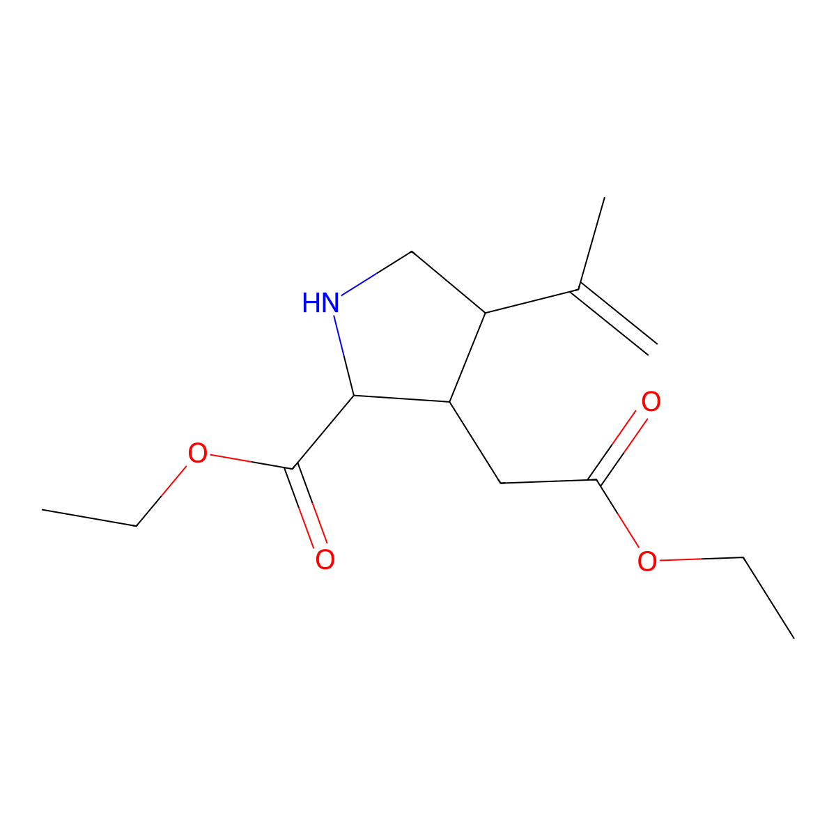 Kainic acid diethyl ester molecular structure, CAS 66163-47-1
