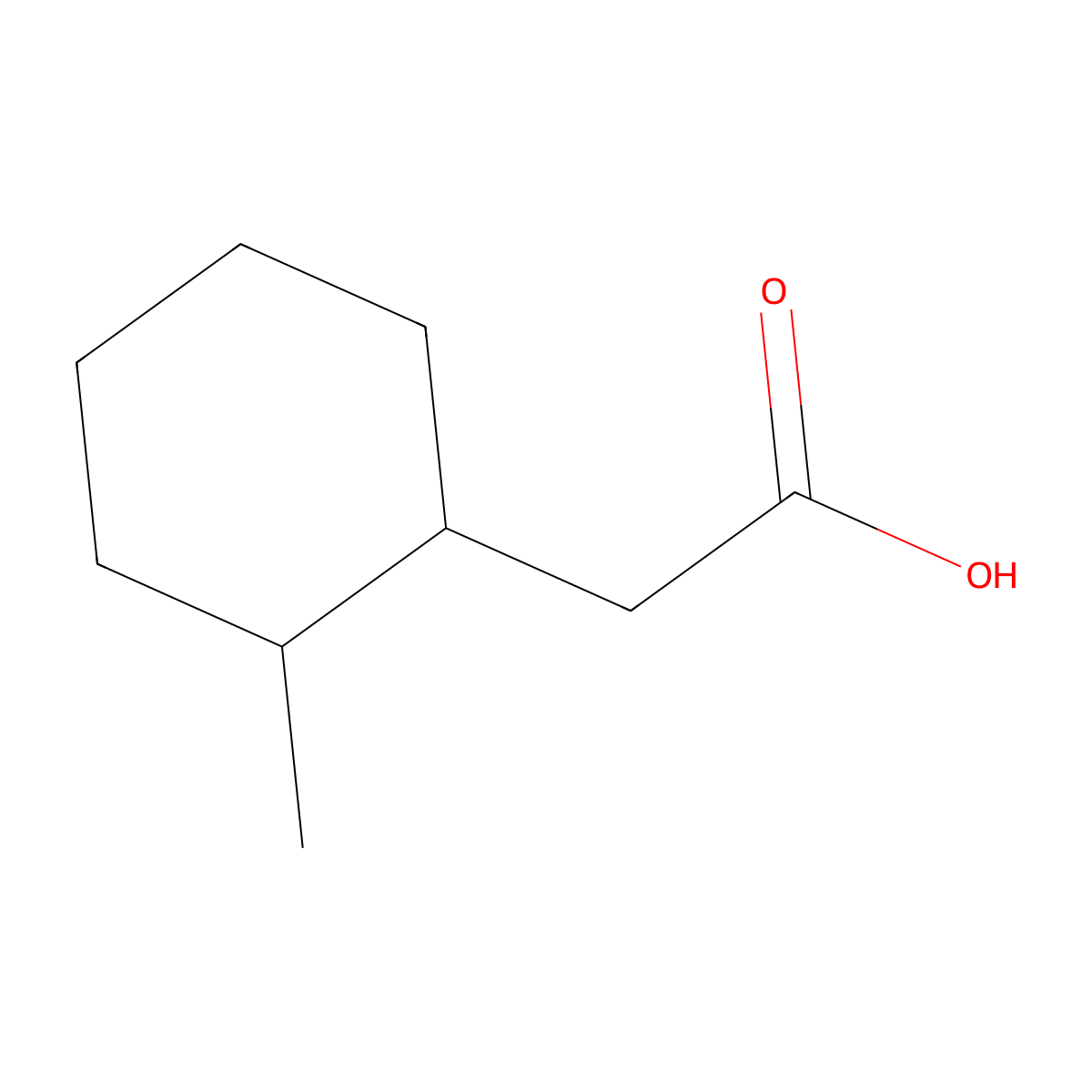 2-(2-methylcyclohexyl)acetic Acid molecular structure, CAS 6617-04-5