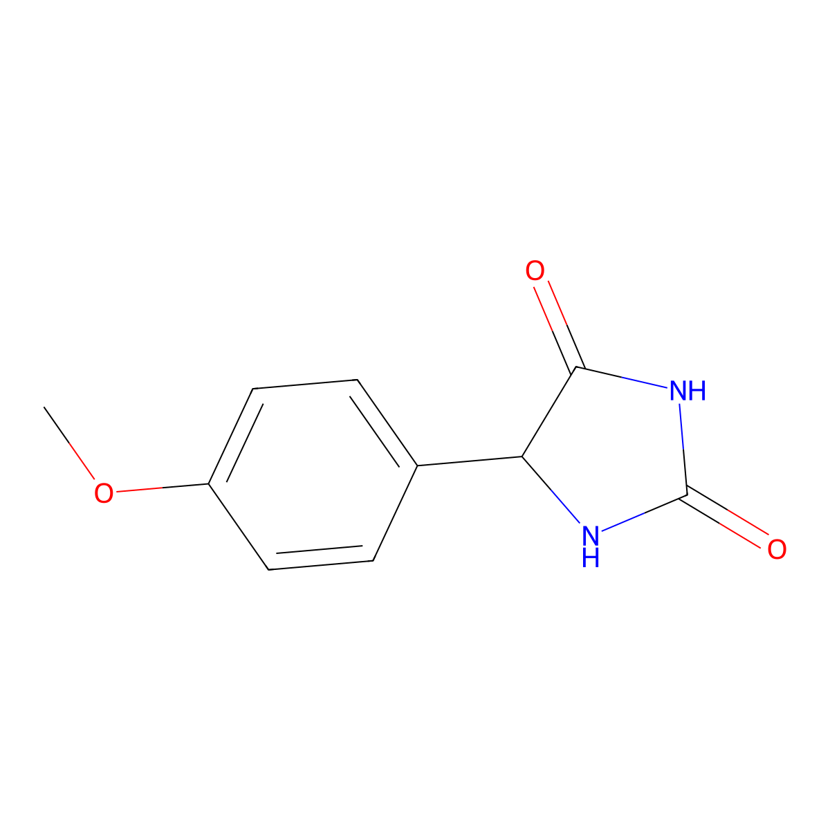 5-(4-Methoxyphenyl)imidazolidine-2,4-dione molecular structure, CAS 6617-78-3