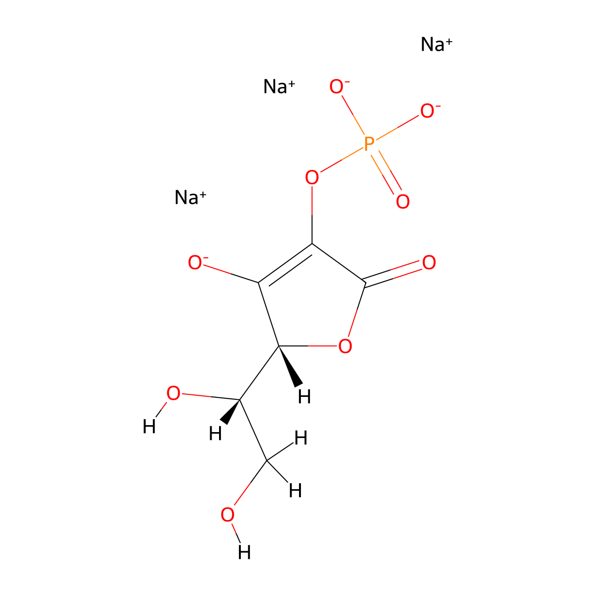 Sodium Ascorbyl Phosphate molecular structure, CAS 66170-10-3