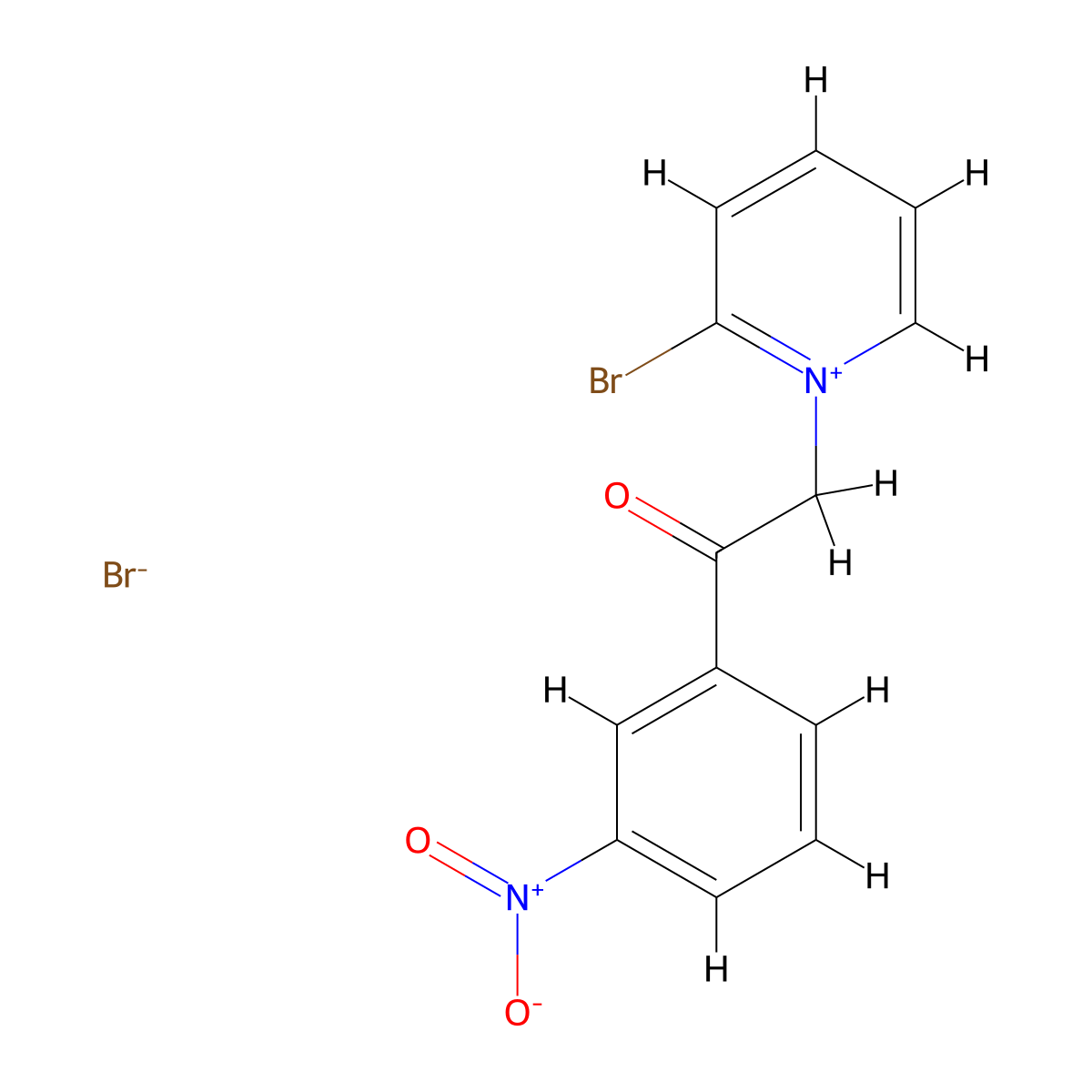 2-Bromo-1-[2-(3-nitrophenyl)-2-oxoethyl]pyridin-1-ium bromide molecular structure, CAS 66171-25-3