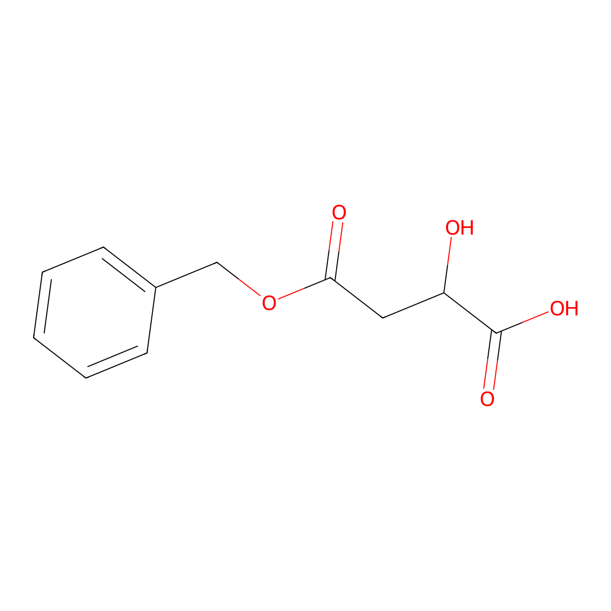 Butanedioic acid, hydroxy-, 4-(phenylmethyl) ester, (S)- molecular structure, CAS 66178-06-1