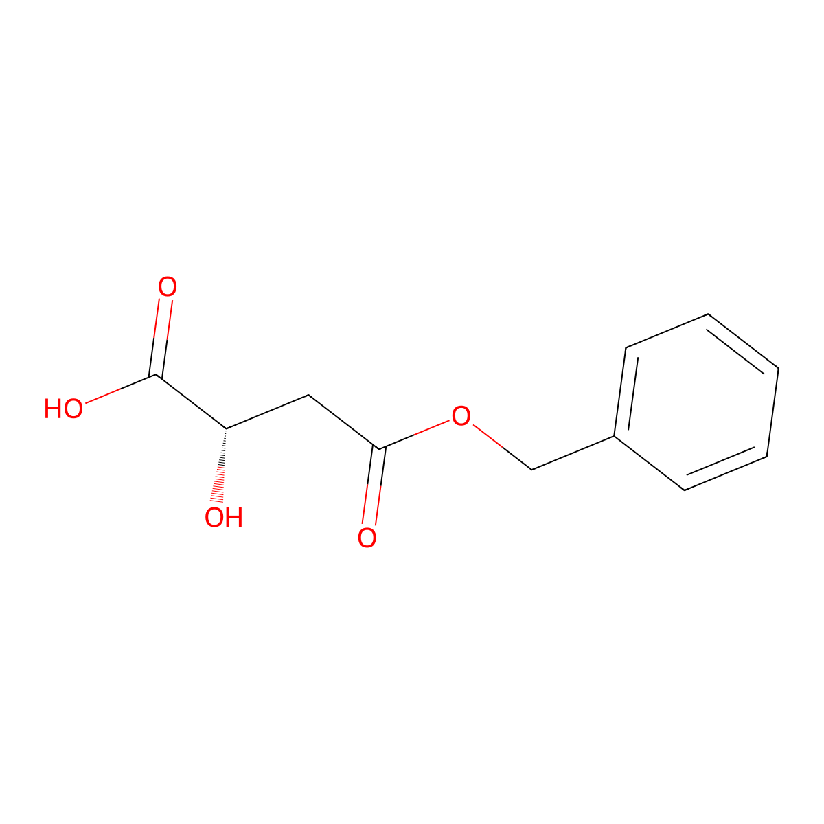 Butanedioic acid, hydroxy-, 4-(phenylmethyl) ester, (S)- molecular structure, CAS 66178-06-1
