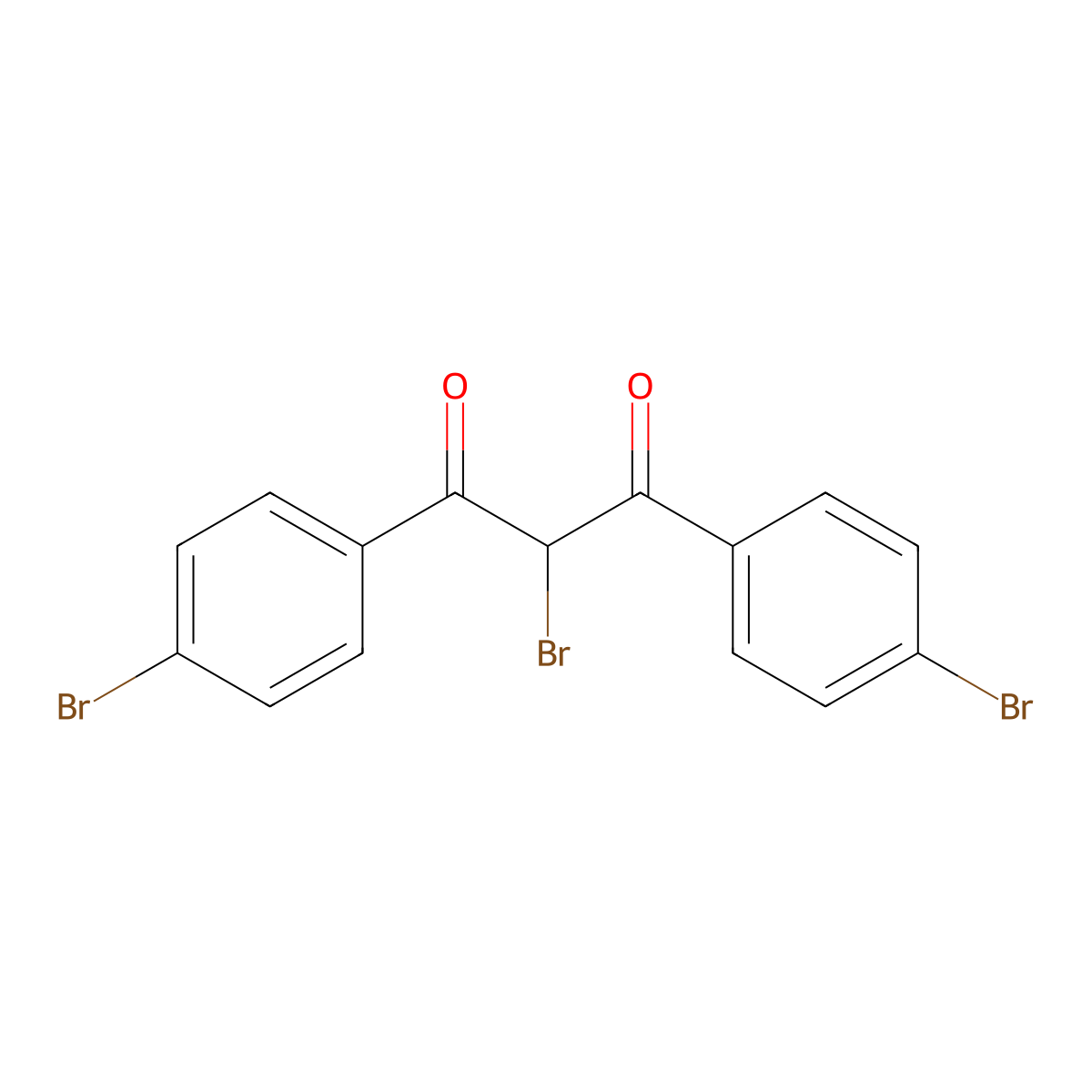 2-Bromo-1,3-bis(4-bromophenyl)propane-1,3-dione molecular structure, CAS 66178-12-9