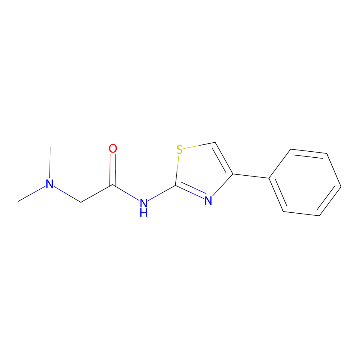 2-(dimethylamino)-N-(4-phenyl-1,3-thiazol-2-yl)acetamide molecular structure, CAS 66179-92-8