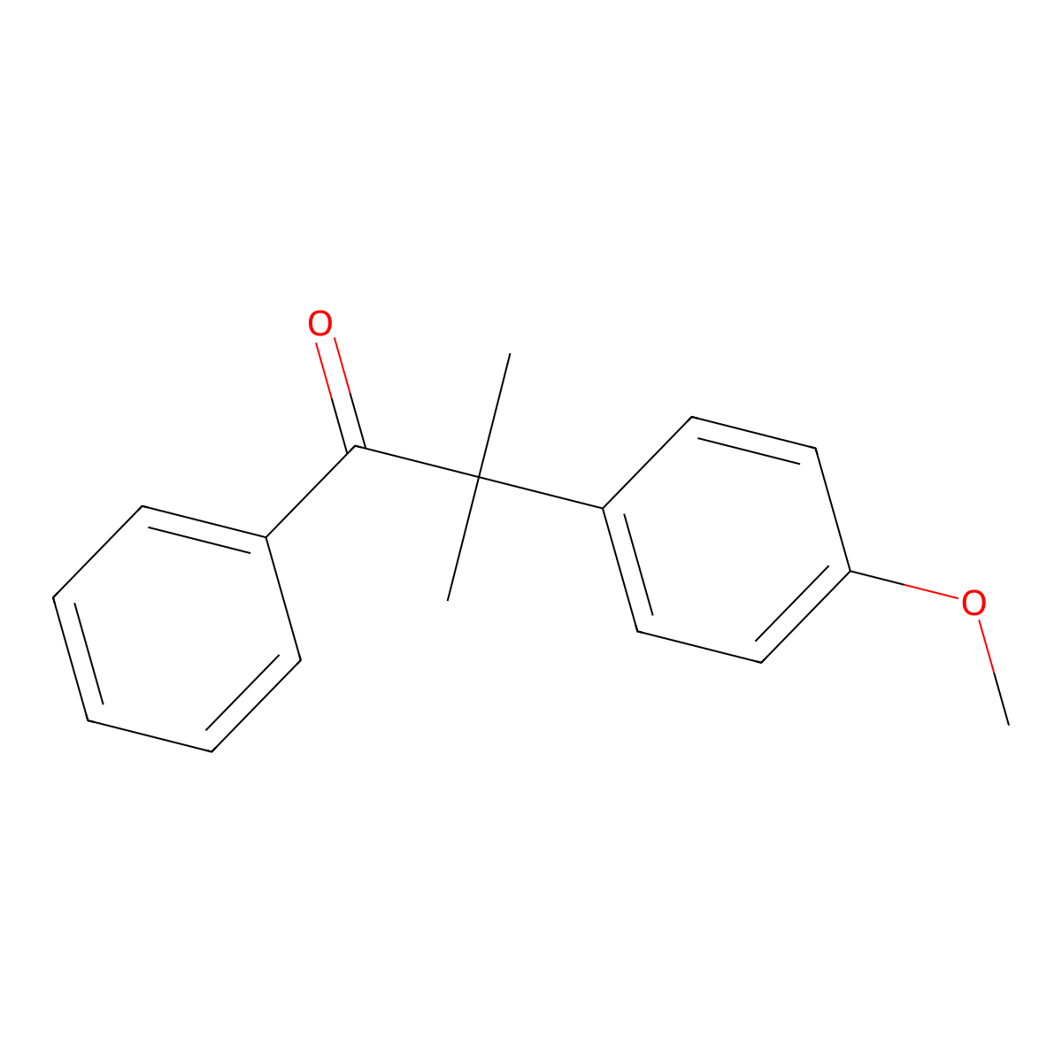 2-(4-Methoxyphenyl)-2-methyl-1-phenylpropan-1-one molecular structure, CAS 66180-10-7