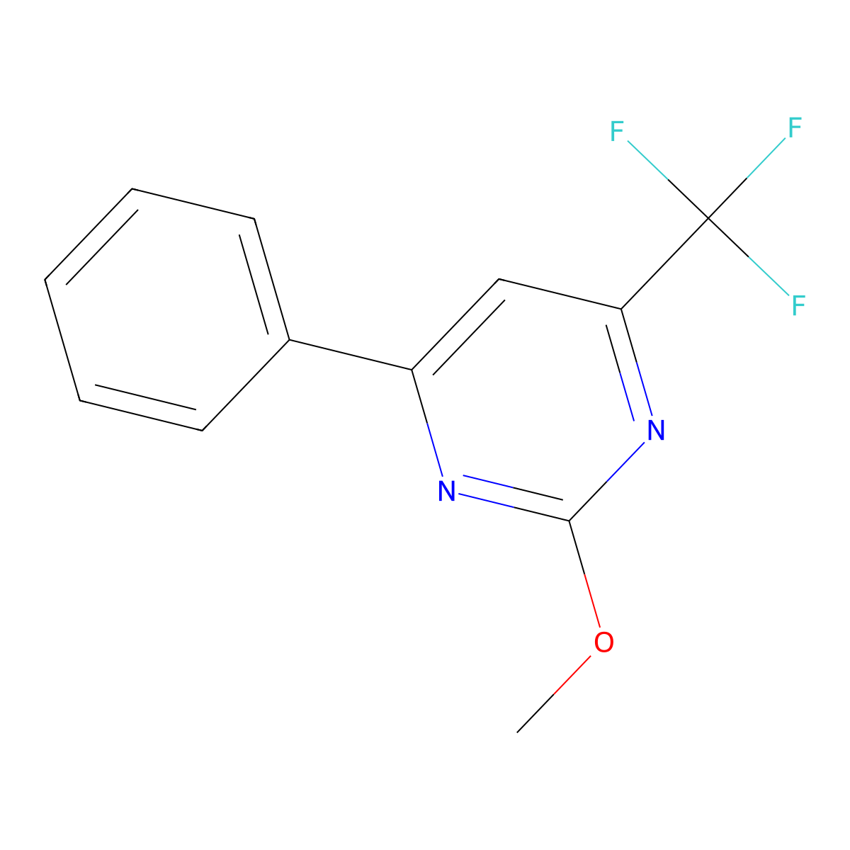 2-Methoxy-4-phenyl-6-(trifluoromethyl)pyrimidine molecular structure, CAS 66180-32-3