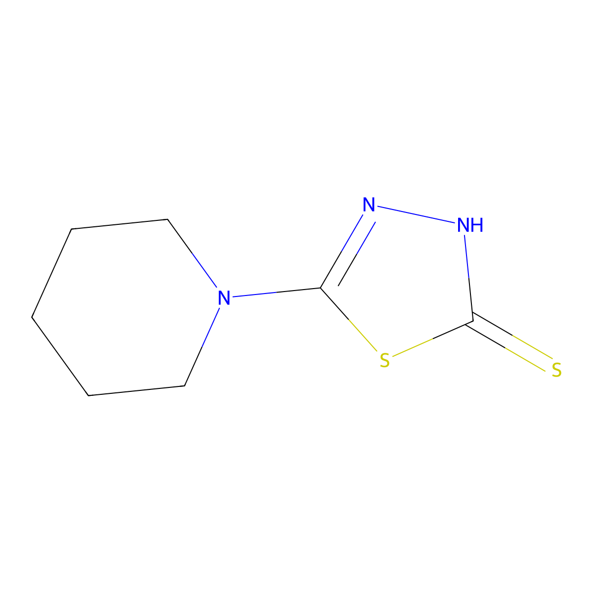 5-(Piperidin-1-yl)-1,3,4-thiadiazole-2-thiol molecular structure, CAS 66180-52-7