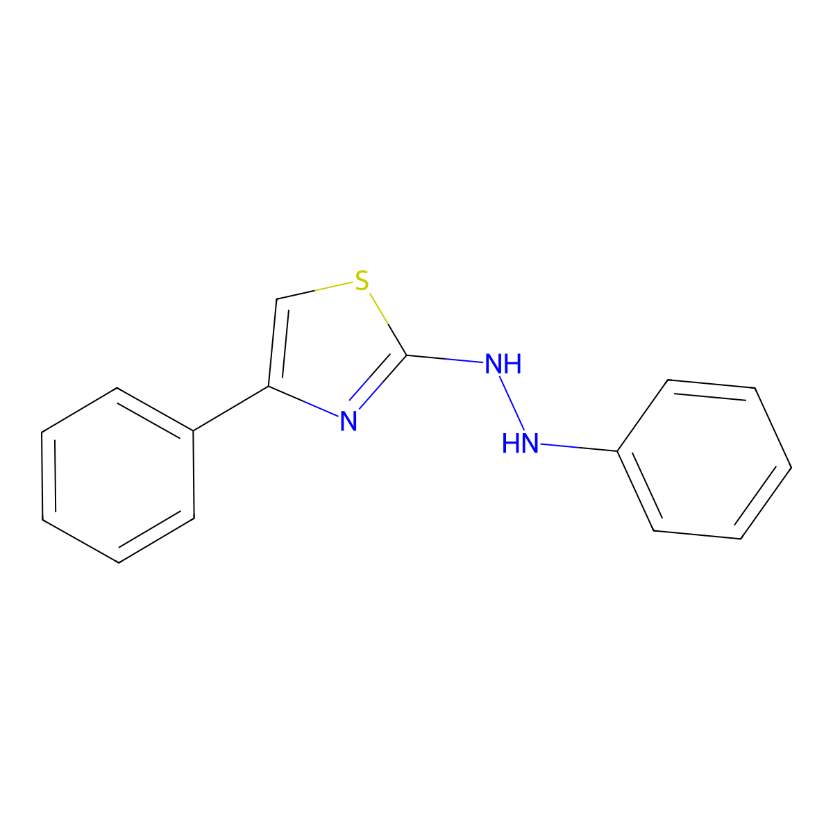 4-Phenyl-2-(2-phenylhydrazinyl)-1,3-thiazole molecular structure, CAS 66181-55-3