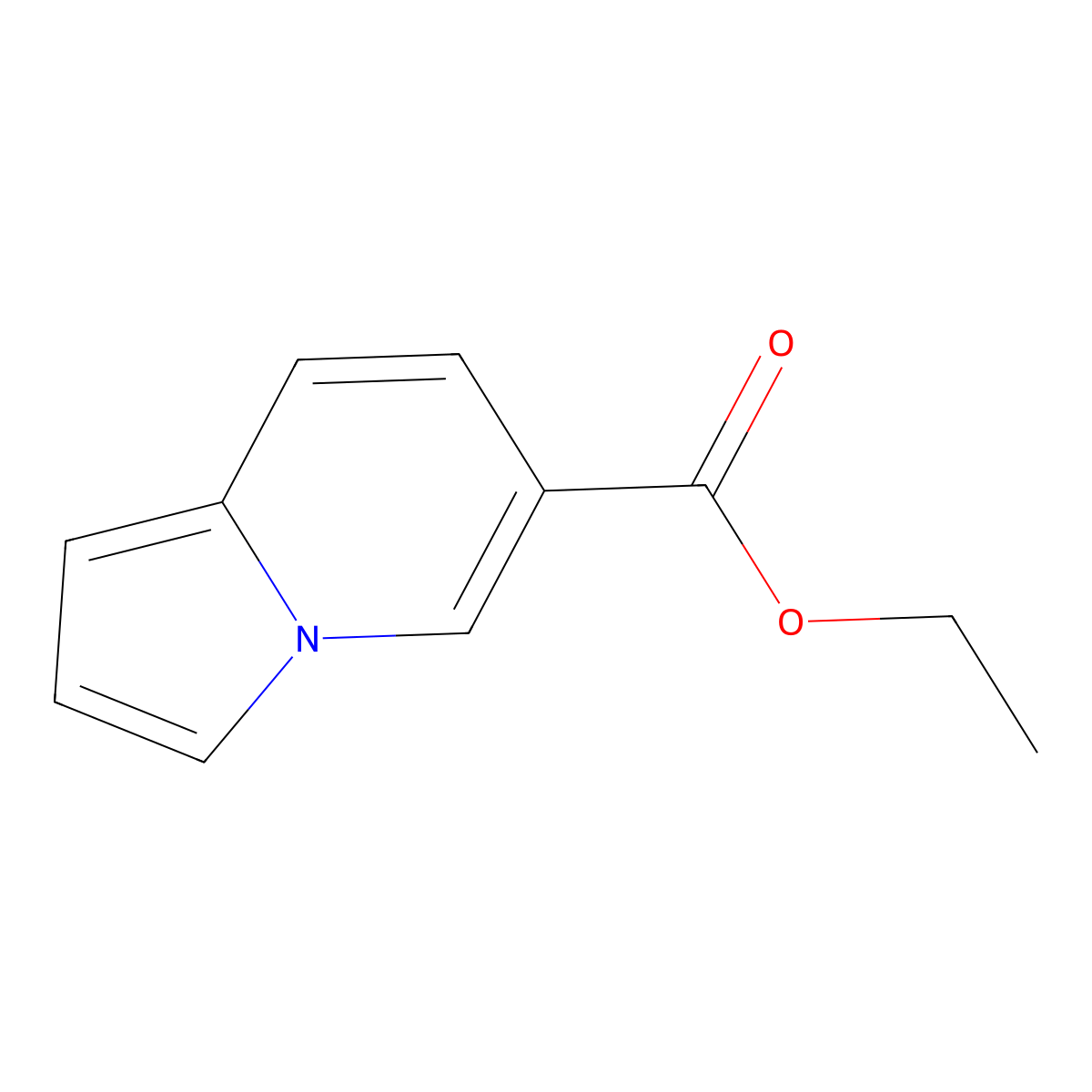 Ethyl indolizine-6-carboxylate molecular structure, CAS 66182-01-2
