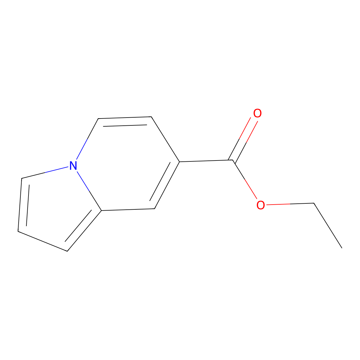 Ethyl 7-indolizinecarboxylate molecular structure, CAS 66182-02-3