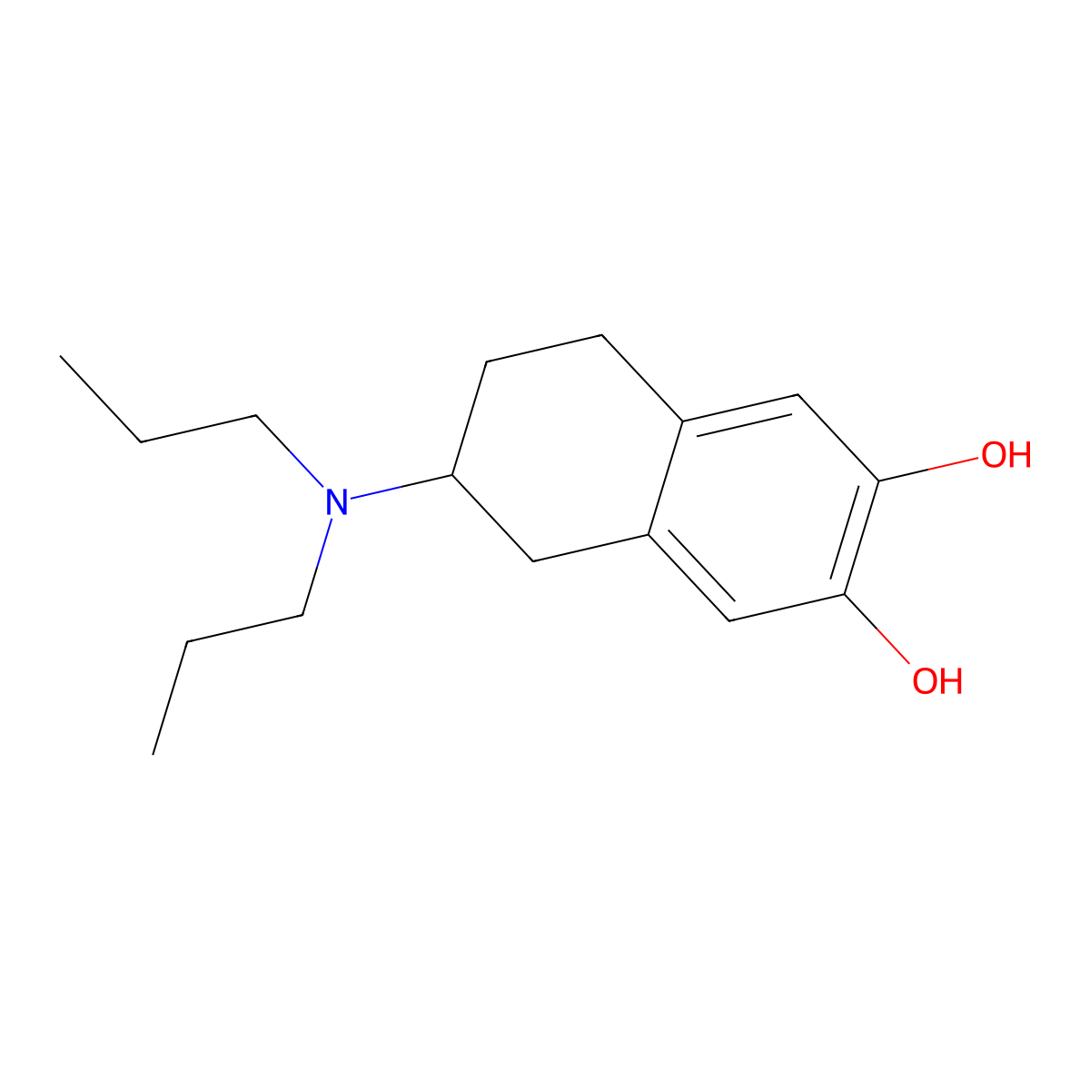 2-(N,N-dipropyl)amino-6,7-dihydroxytetralin molecular structure, CAS 66185-60-2