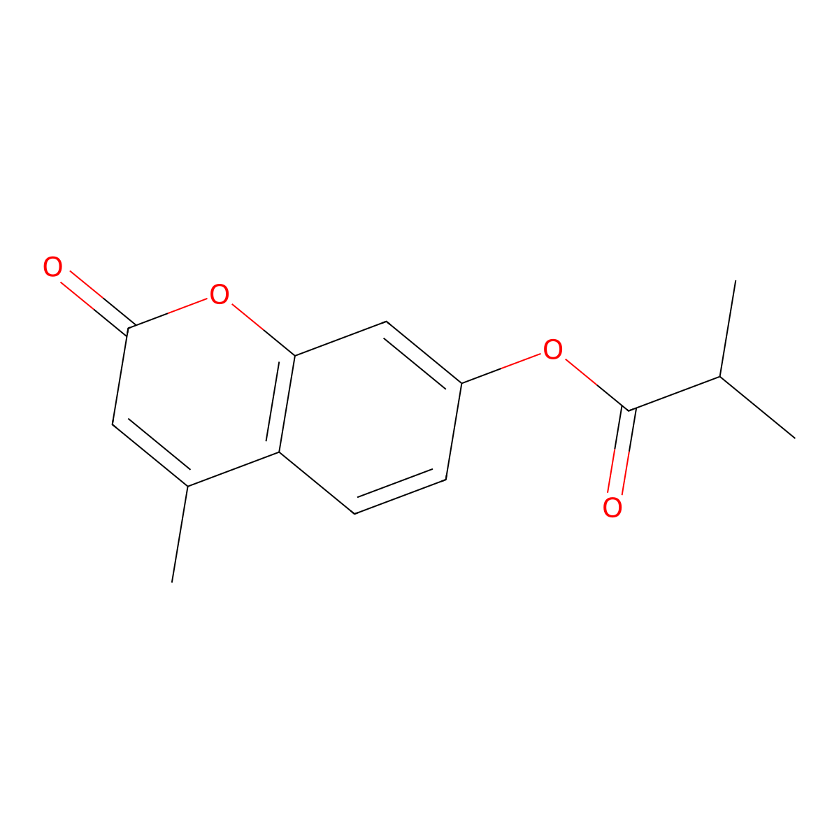 Propanoic acid, 2-methyl-, 4-methyl-2-oxo-2H-1-benzopyran-7-yl ester molecular structure, CAS 66185-67-9