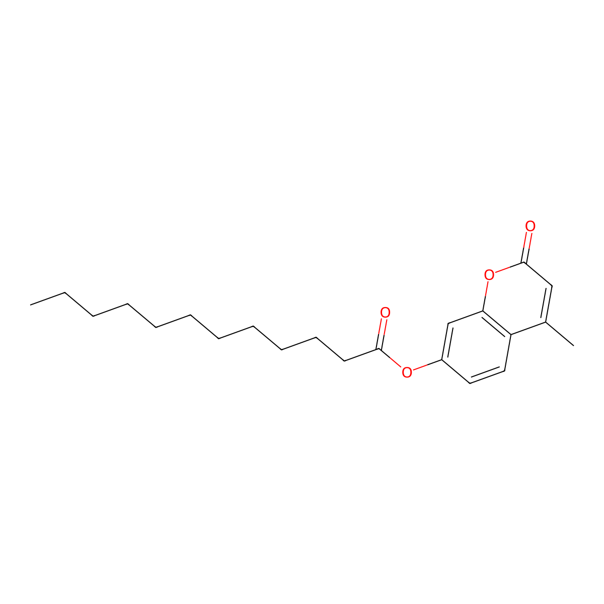 4-Methyl-2-oxo-2H-1-benzopyran-7-yl laurate molecular structure, CAS 66185-71-5