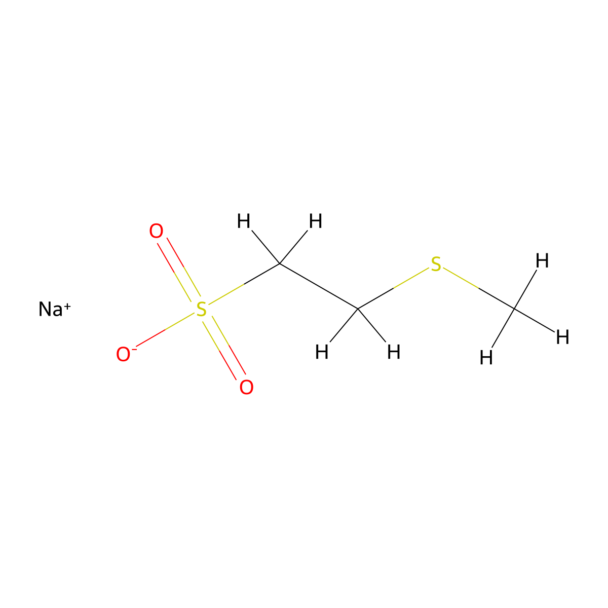 Sodium 2-methylsulfanylethanesulfonate molecular structure, CAS 66186-05-8