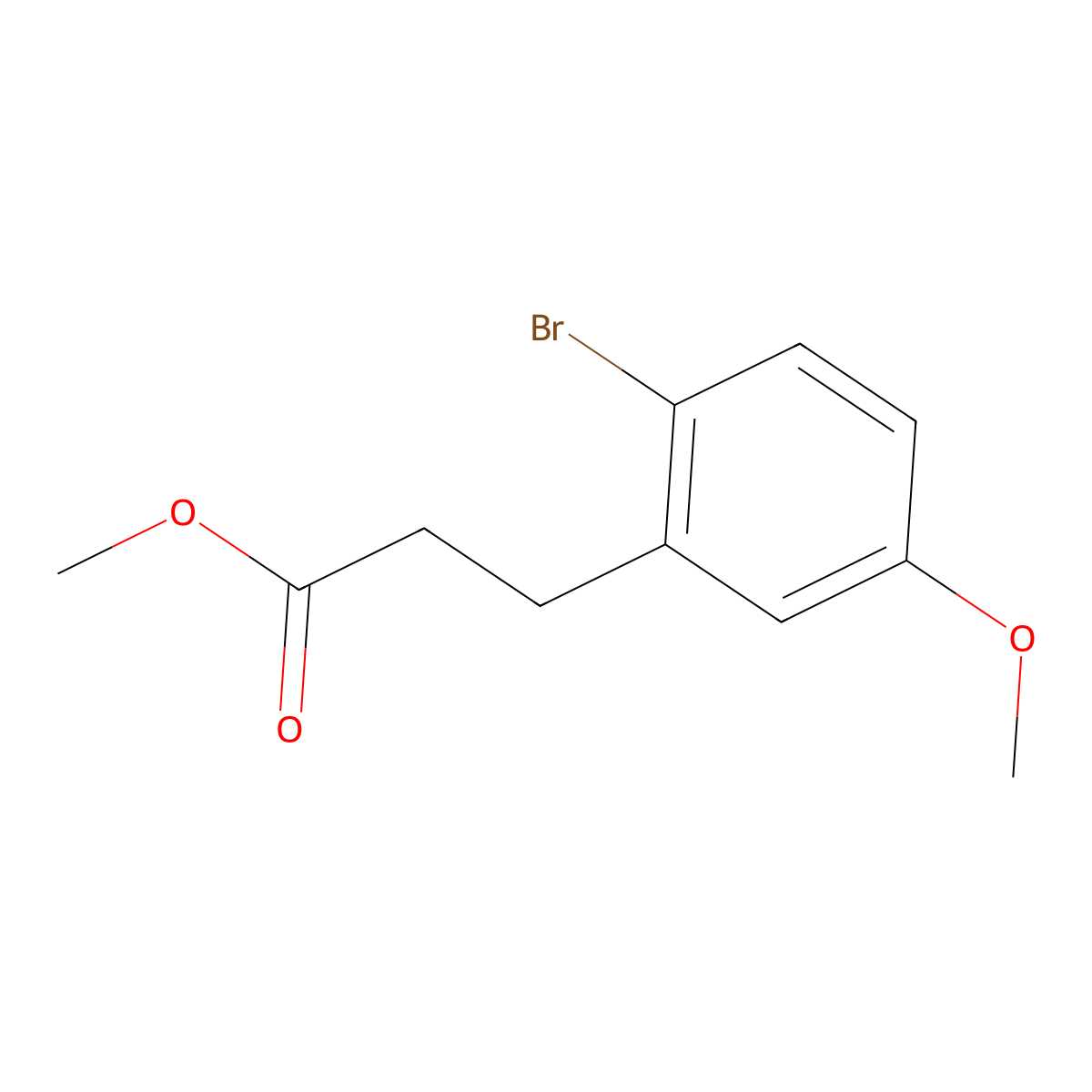 Methyl 3-(2-bromo-5-methoxyphenyl)propanoate molecular structure, CAS 66191-90-0