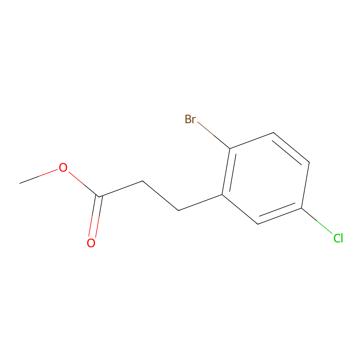 Methyl 3-(2-bromo-5-chlorophenyl)propanoate molecular structure, CAS 66191-93-3