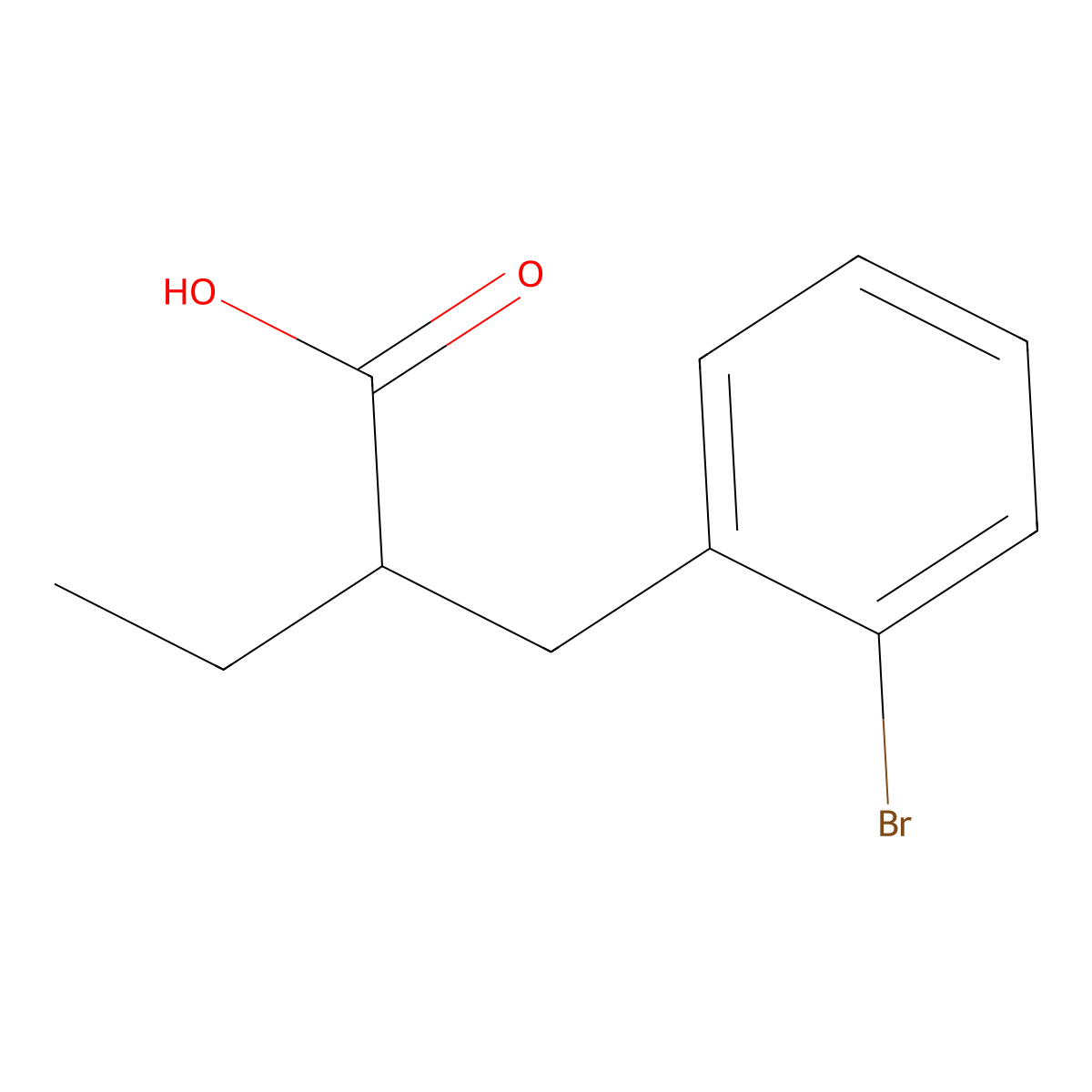 2-[(2-Bromophenyl)methyl]butanoic acid molecular structure, CAS 66192-00-5