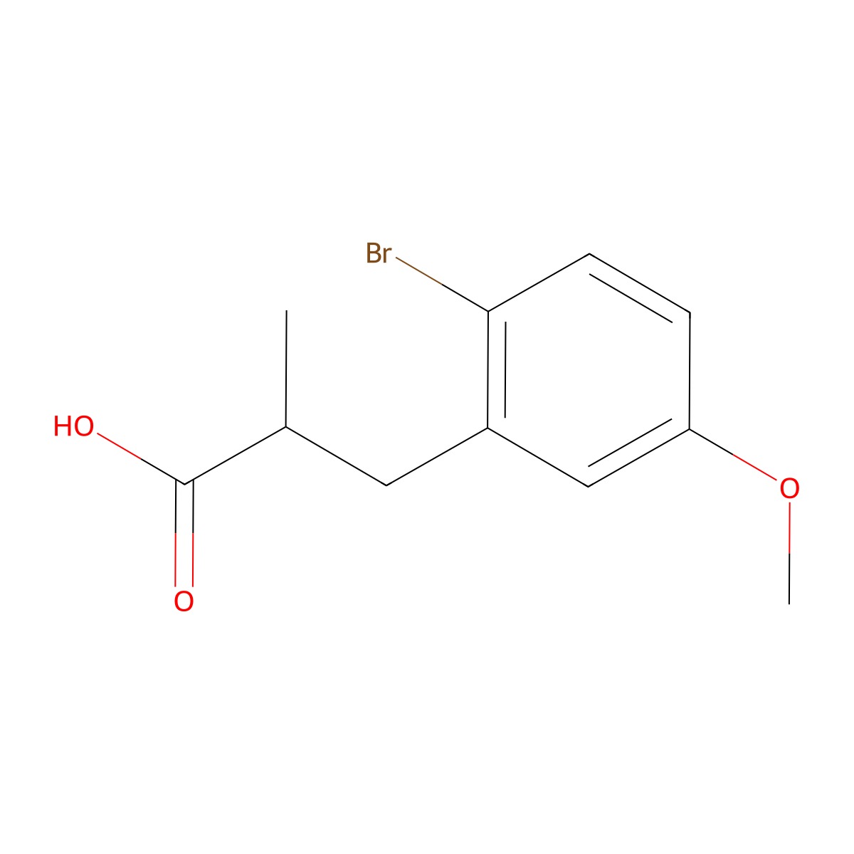 3-(2-Bromo-5-methoxyphenyl)-2-methylpropanoic acid molecular structure, CAS 66192-03-8