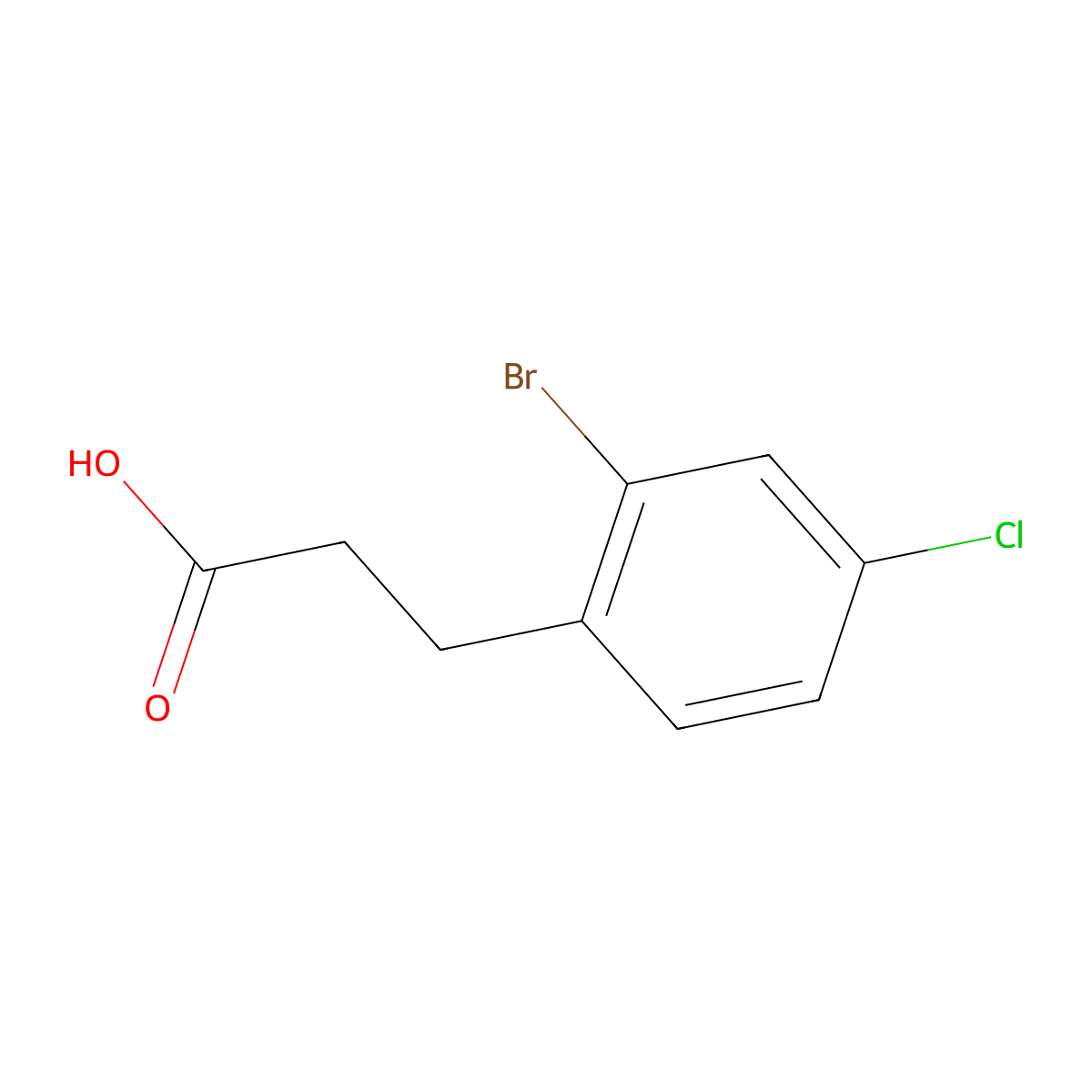 3-(2-Bromo-4-chlorophenyl)propanoic acid molecular structure, CAS 66192-04-9