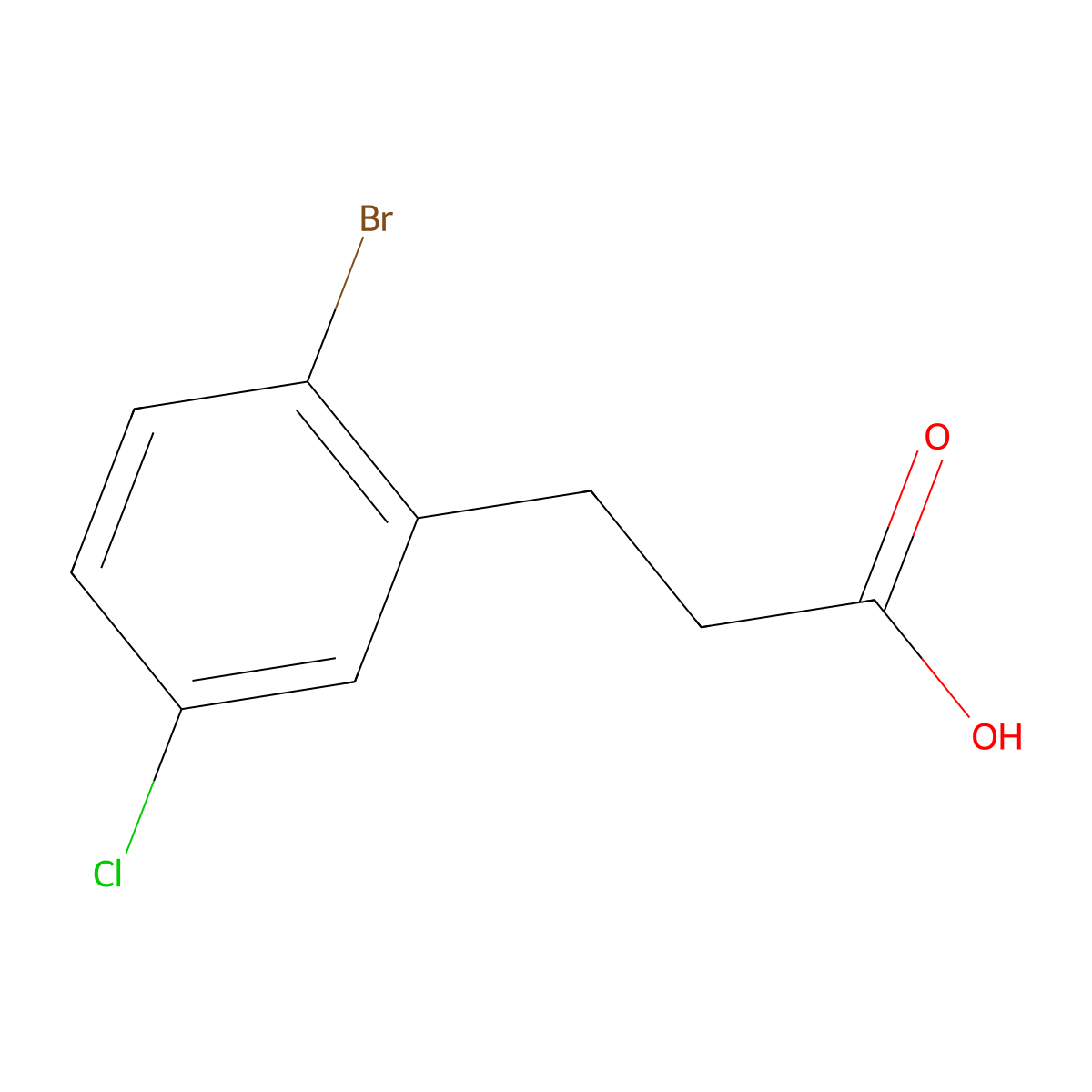 3-(2-Bromo-5-chlorophenyl)propanoic acid molecular structure, CAS 66192-05-0