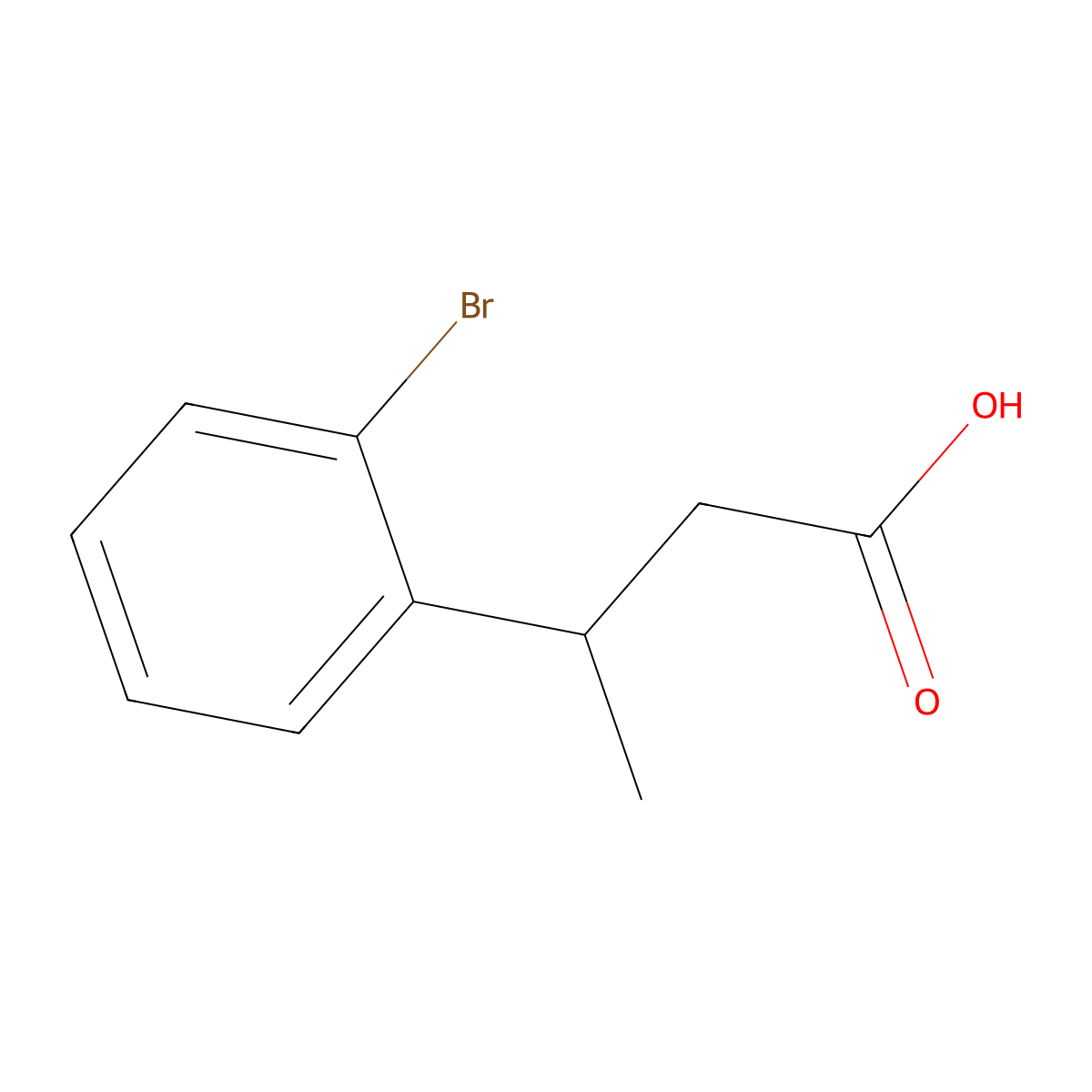 3-(2-Bromophenyl)butanoic acid molecular structure, CAS 66192-08-3