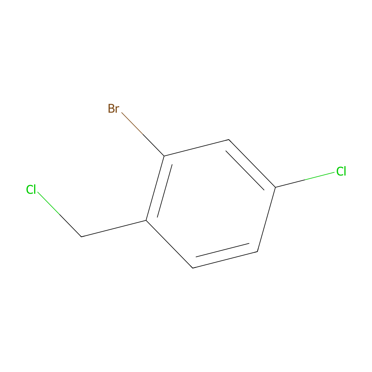 2-Bromo-4-chloro-1-(chloromethyl)benzene molecular structure, CAS 66192-23-2