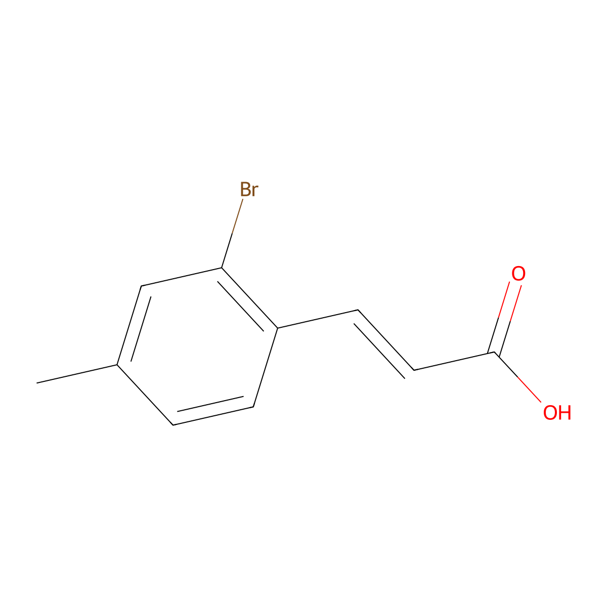 (2E)-3-(2-bromo-4-methylphenyl)acrylic acid molecular structure, CAS 66192-29-8
