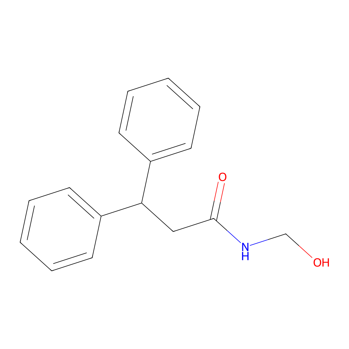 N-hydroxymethyl-3,3-diphenyl-propionamide molecular structure, CAS 66192-30-1