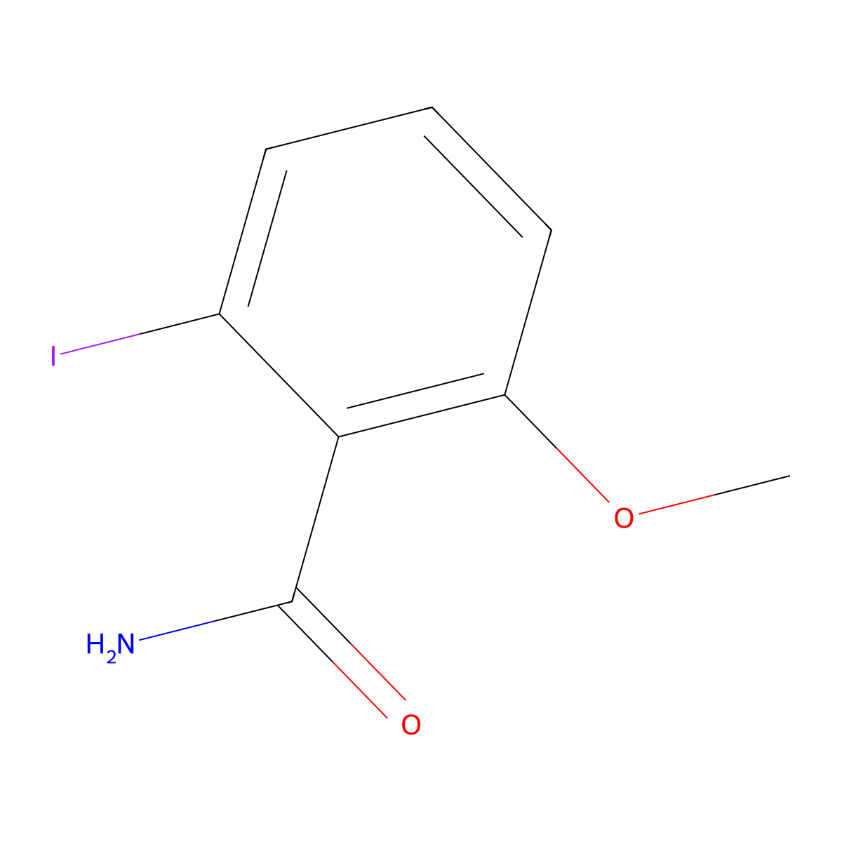 2-Iodo-6-methoxybenzamide molecular structure, CAS 66195-40-2