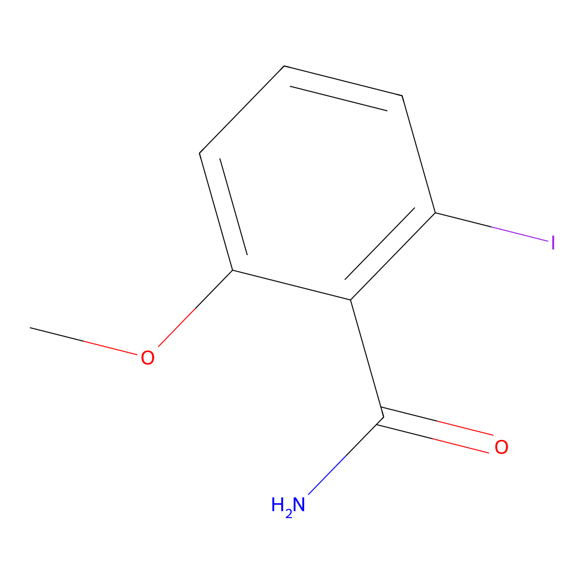 2-Iodo-6-methoxybenzamide molecular structure, CAS 66195-40-2