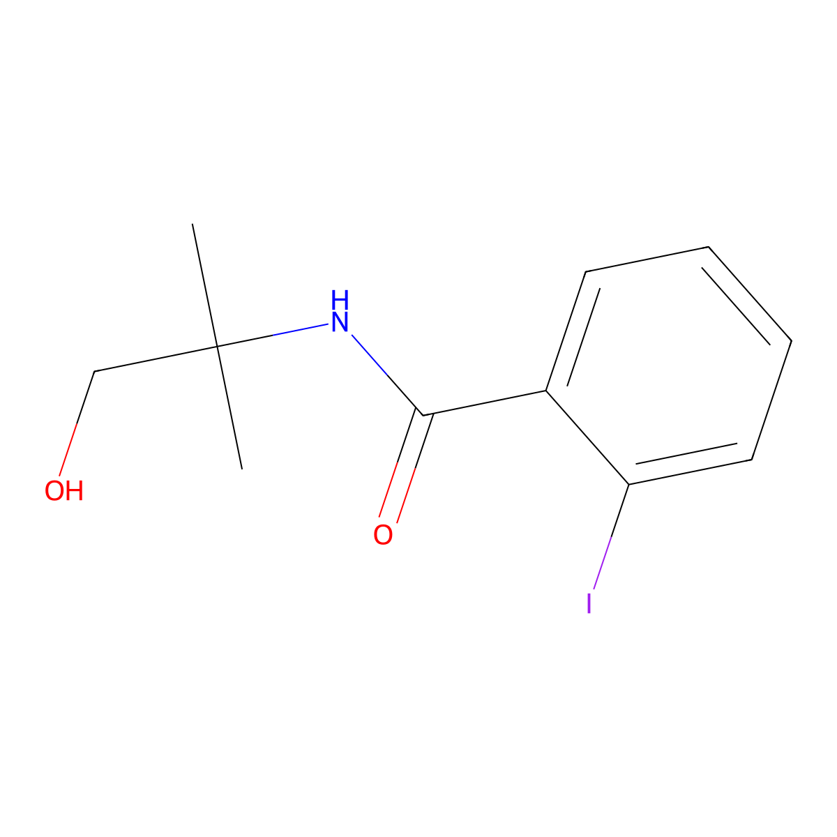 N-(2-Hydroxy-1,1-dimethylethyl)-2-iodobenzamide molecular structure, CAS 66195-41-3