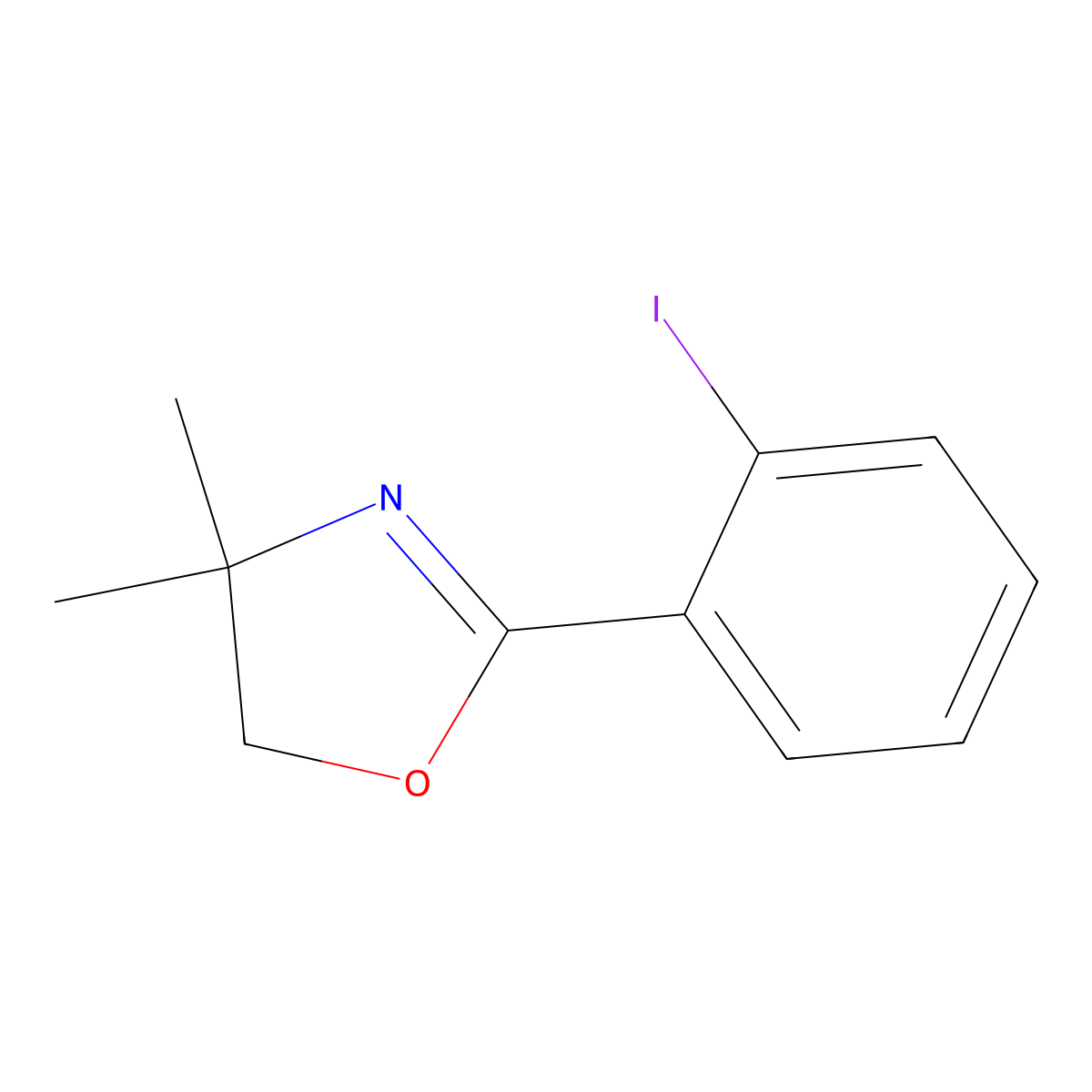 2-(2-Iodophenyl)-4,4-dimethyl-4,5-dihydrooxazole molecular structure, CAS 66195-42-4
