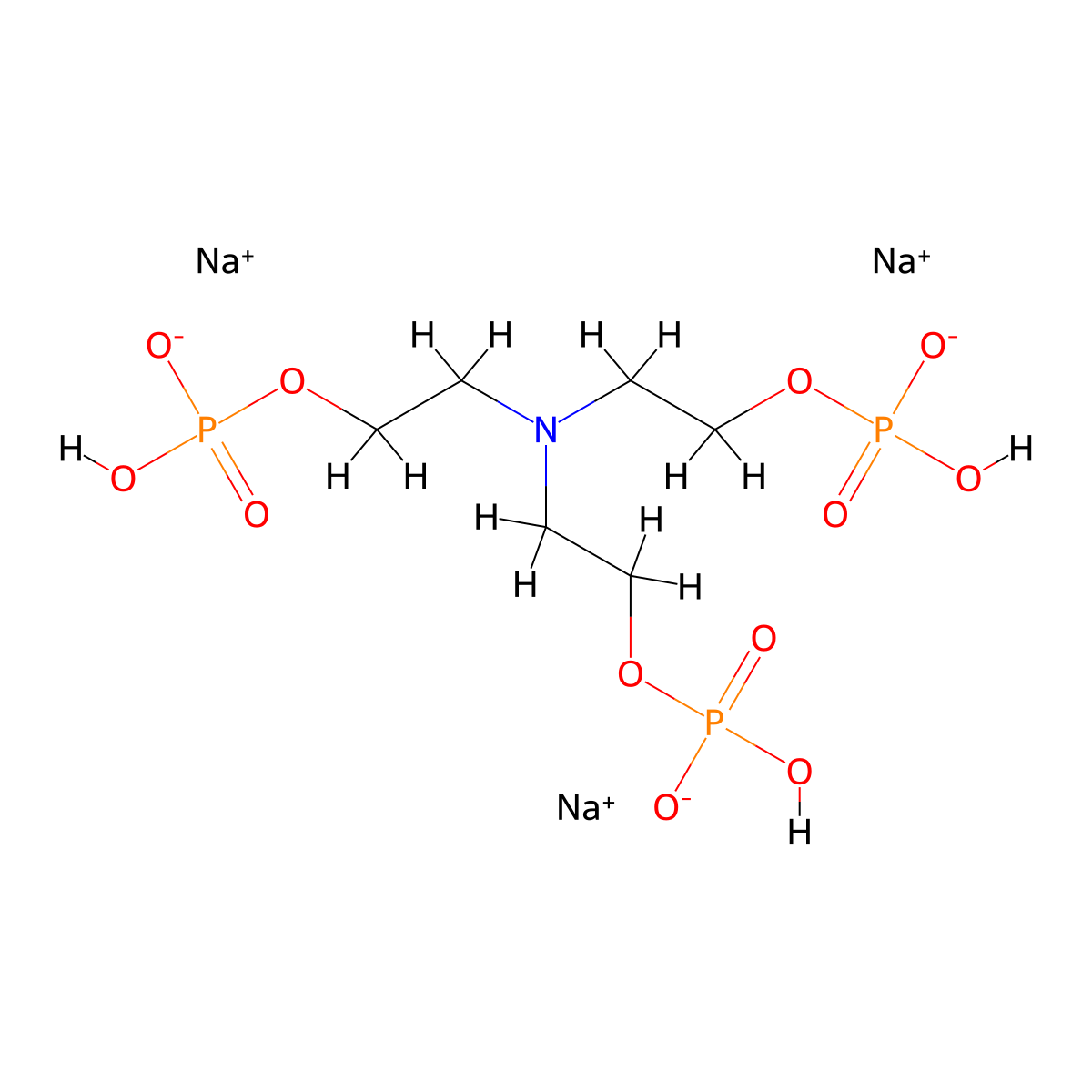 Sodium triethanolamine tris(dihydrogen phosphate) molecular structure, CAS 66197-79-3