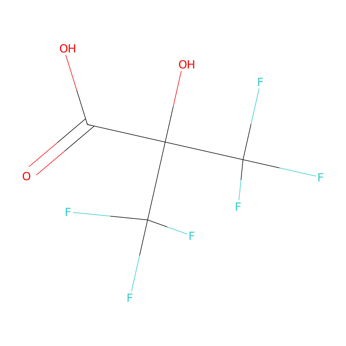 3,3,3-Trifluoro-2-hydroxy-2-(trifluoromethyl)propionic Acid molecular structure, CAS 662-22-6