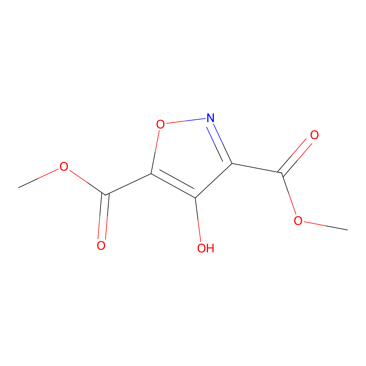 3,5-Dimethyl 4-hydroxy-1,2-oxazole-3,5-dicarboxylate molecular structure, CAS 6620-30-0