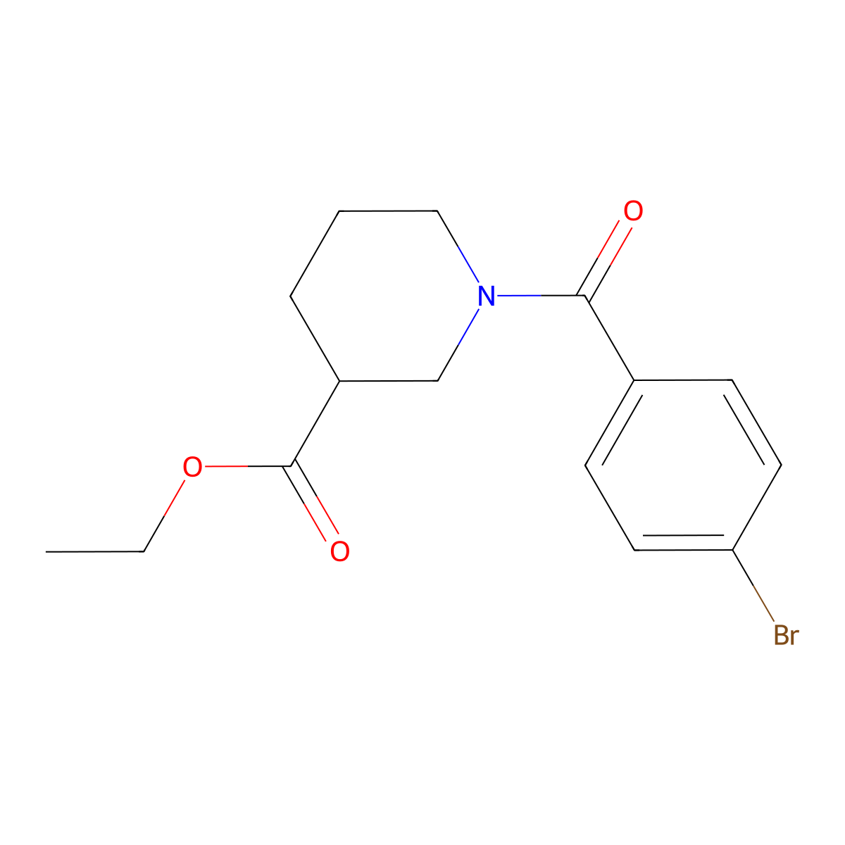 Ethyl 1-(4-bromobenzoyl)piperidine-3-carboxylate molecular structure, CAS 6620-84-4
