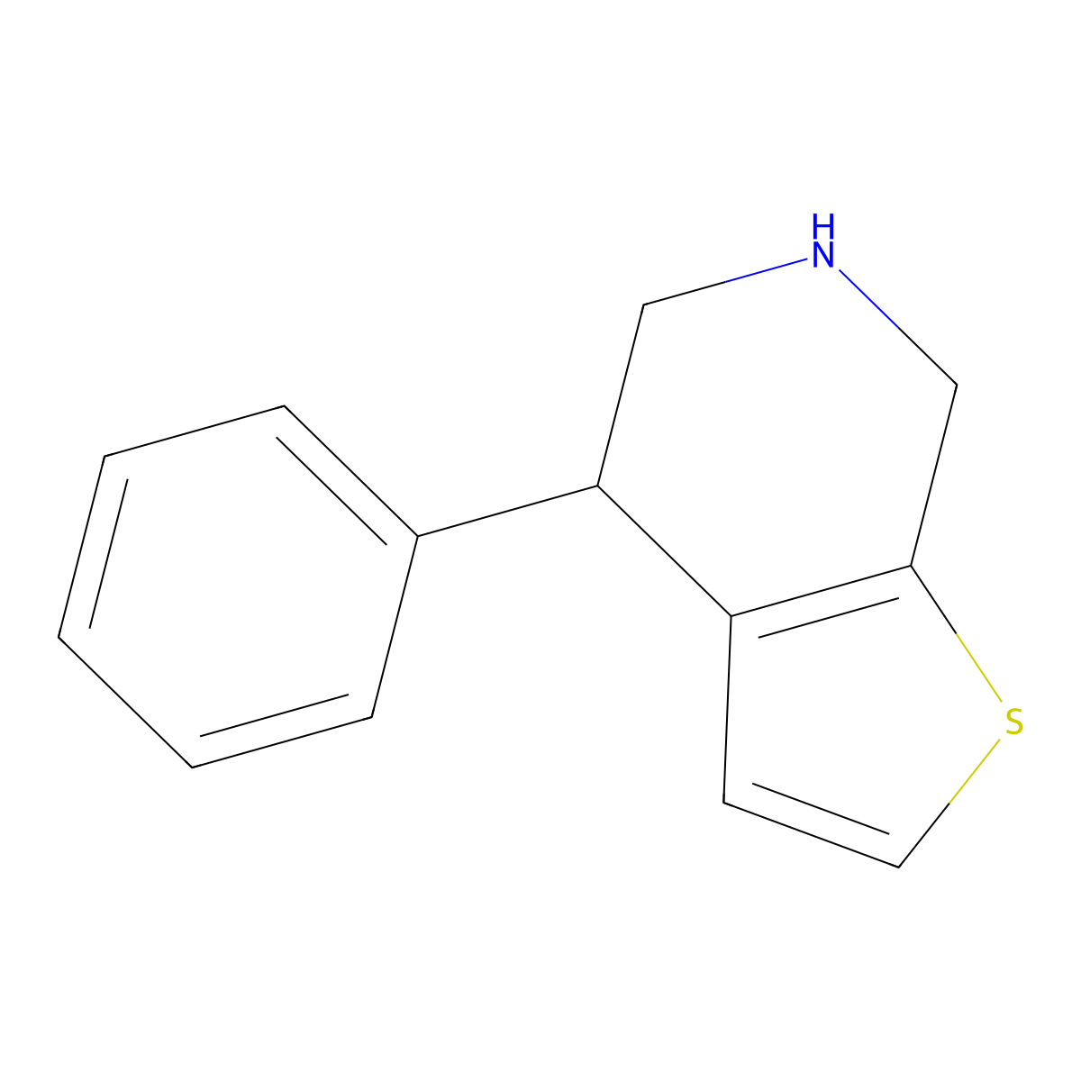 4-Phenyl-4,5,6,7-tetrahydrothieno[2,3-c]pyridine molecular structure, CAS 66200-59-7