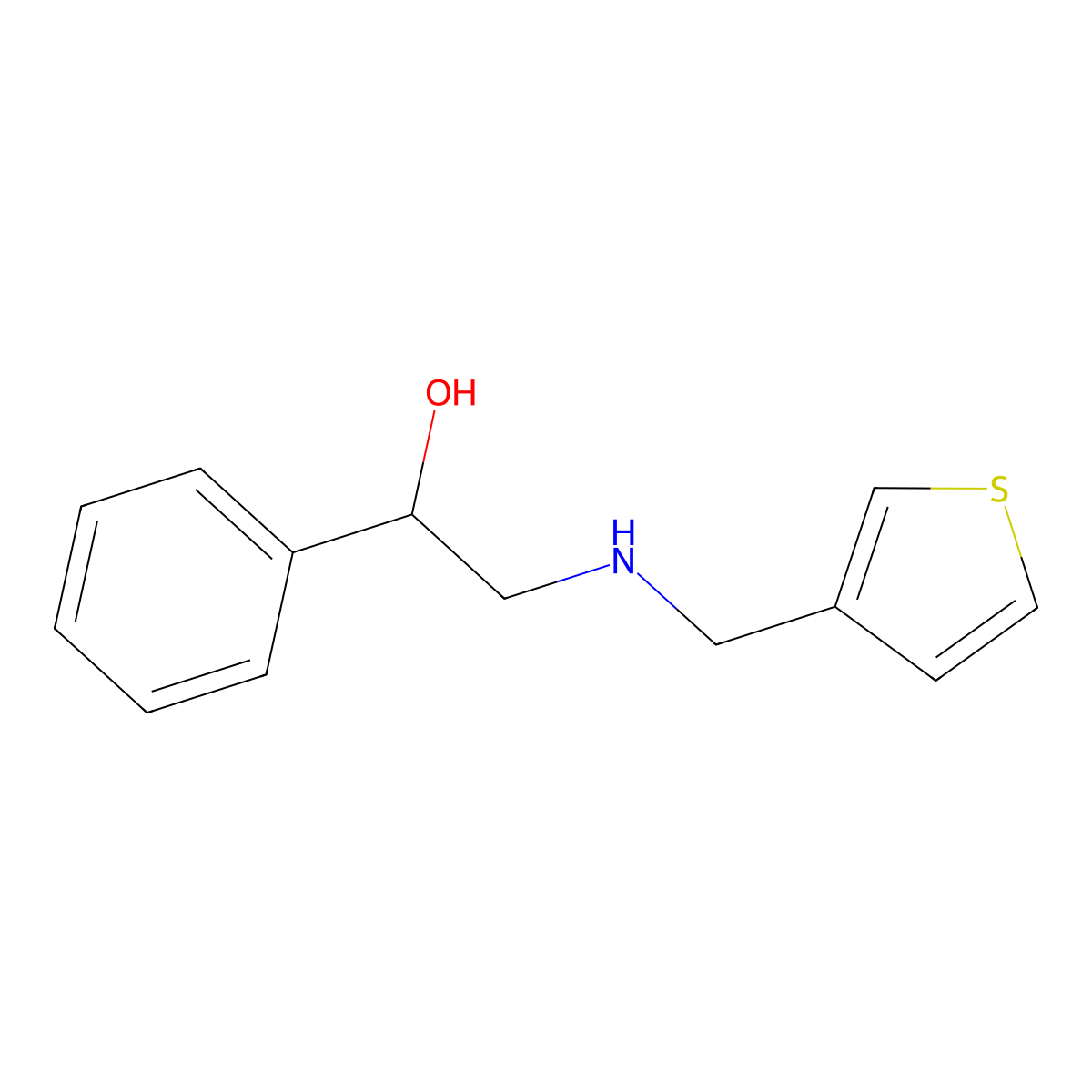 1-Phenyl-2-(thiophen-3-ylmethylamino)ethanol molecular structure, CAS 66200-61-1