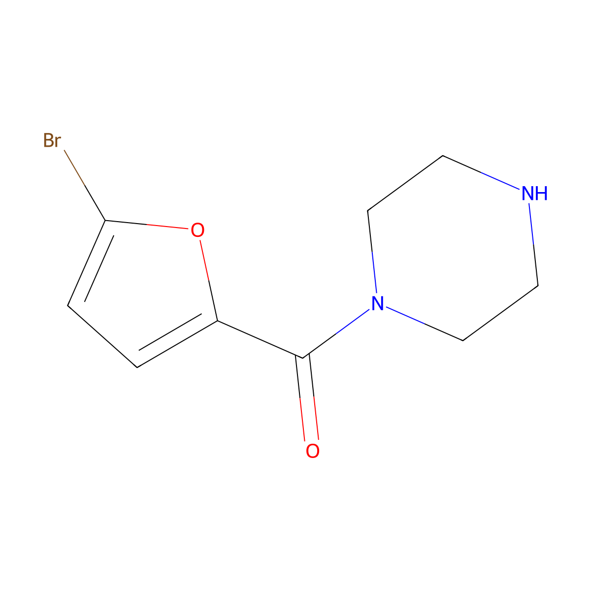 1-(5-Bromofuran-2-carbonyl)piperazine molecular structure, CAS 66204-30-6