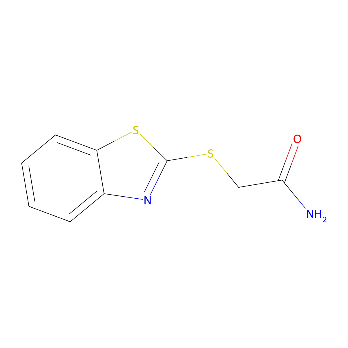 2-(Benzothiazolylthio)acetamide molecular structure, CAS 66206-59-5