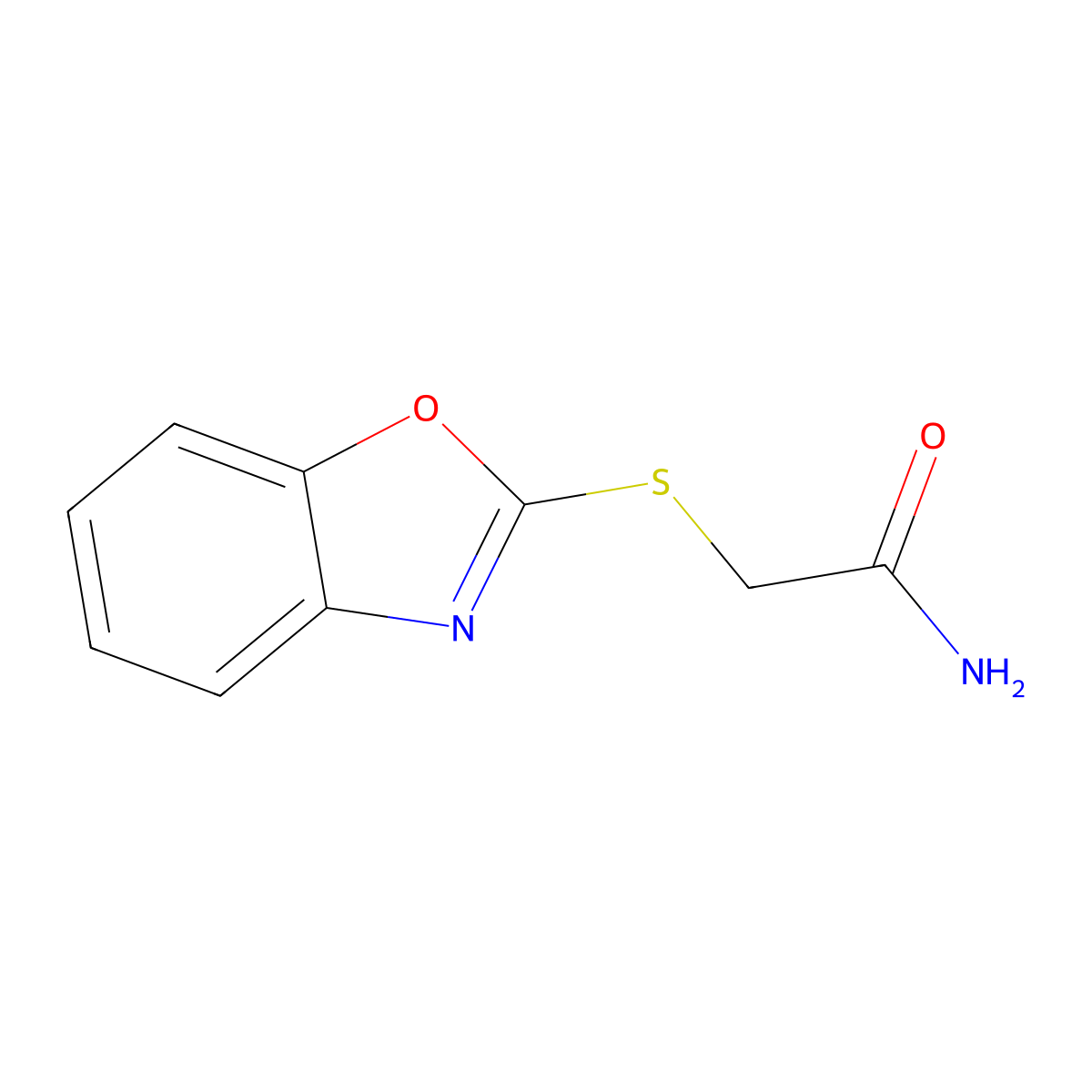 2-(1,3-Benzoxazol-2-ylsulfanyl)acetamide molecular structure, CAS 66206-63-1