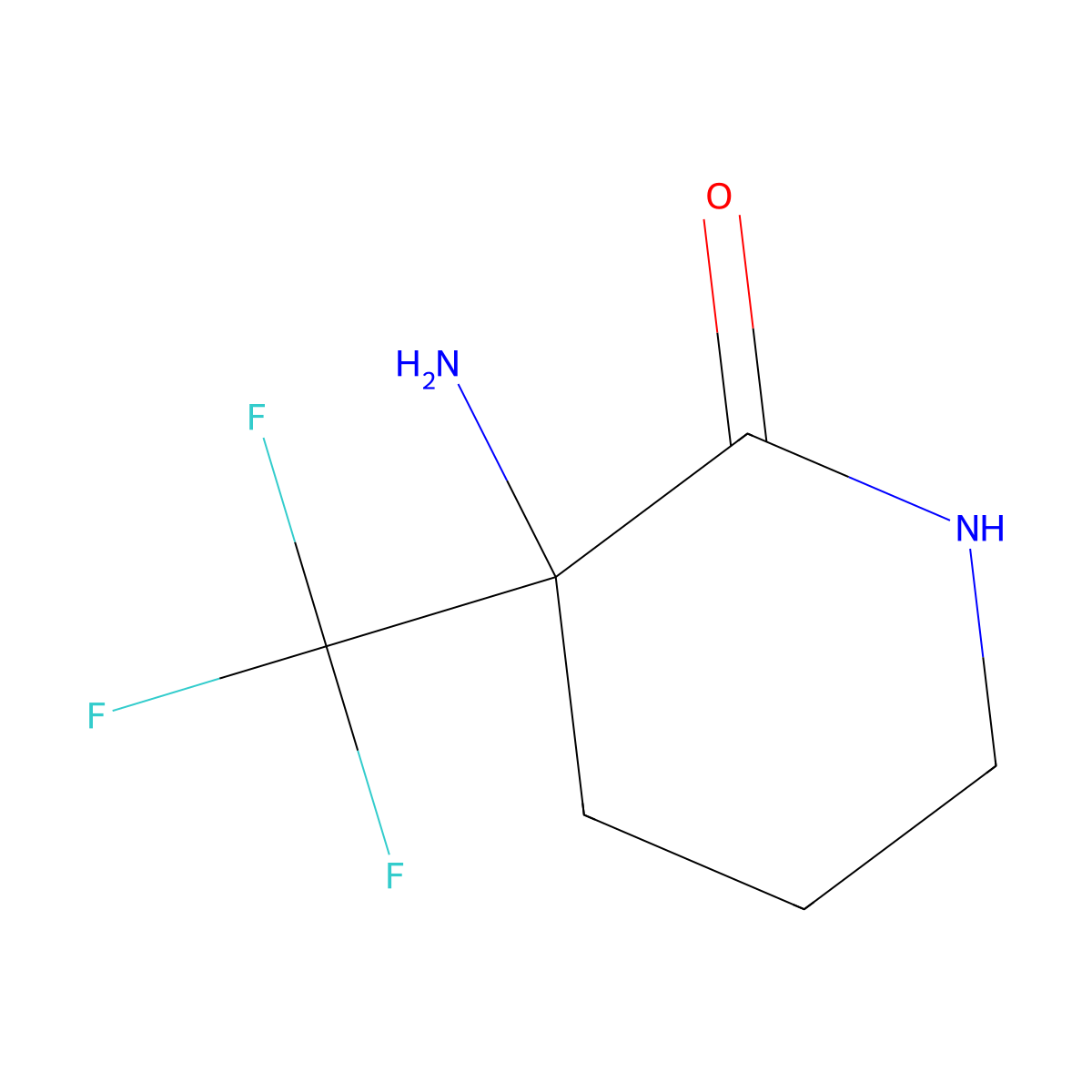 3-Amino-3-(trifluoromethyl)piperidin-2-one molecular structure, CAS 662108-92-1