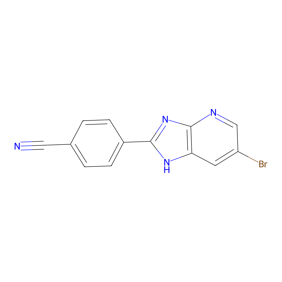 4-(6-Bromo-3H-imidazo[4,5-b]pyridin-2-yl)benzonitrile molecular structure, CAS 662113-04-4