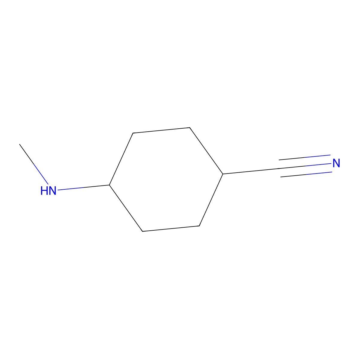 4-(Methylamino)cyclohexanecarbonitrile molecular structure, CAS 662114-39-8